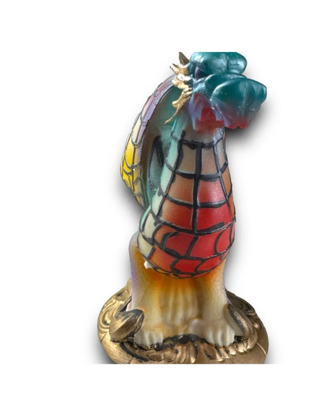 Hand-Painted Multicolor Dragon Lamp Figurine - 10